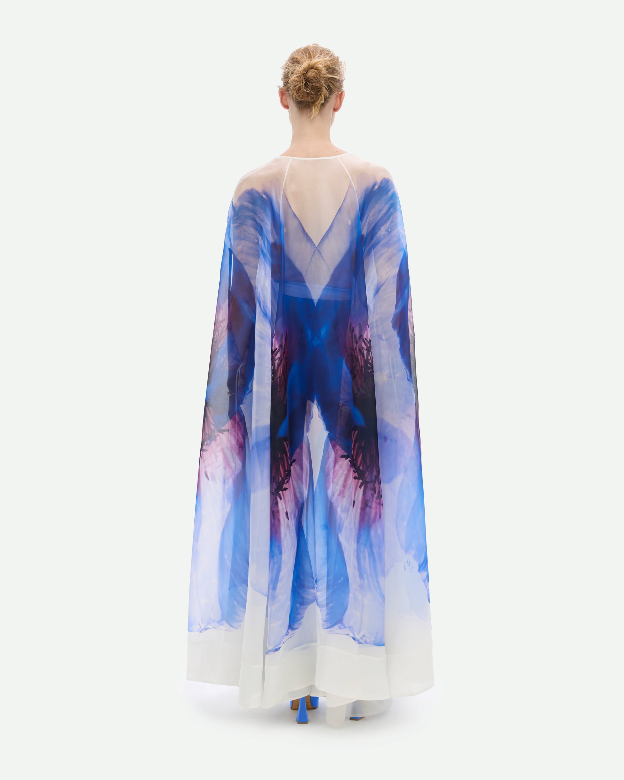 X-Ray Cape Dress - Ivory Floral