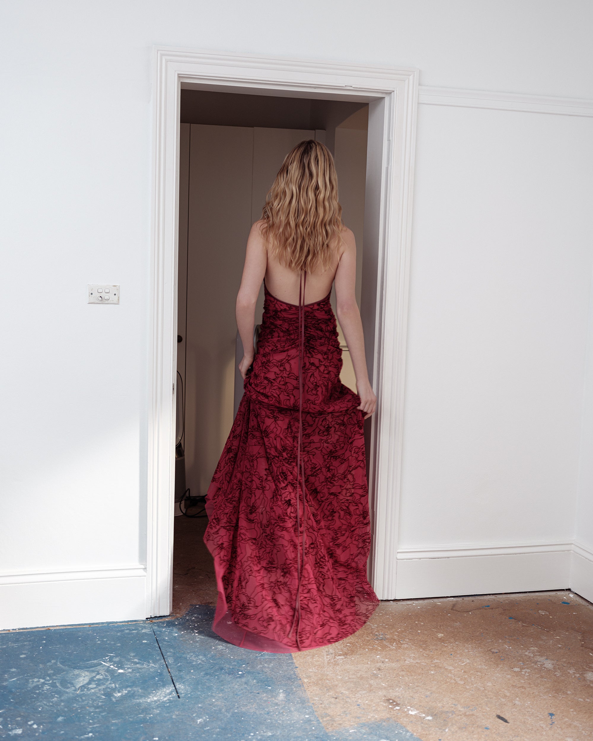 Bluet Flocked Dress