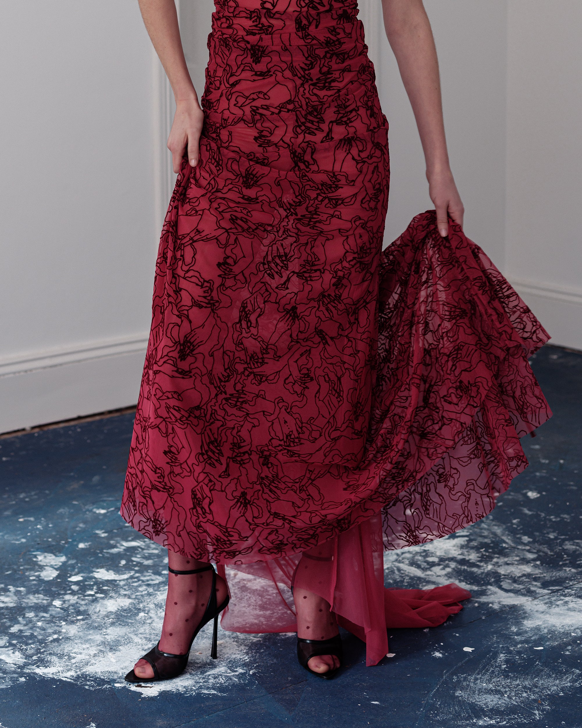 Bluet Flocked Dress
