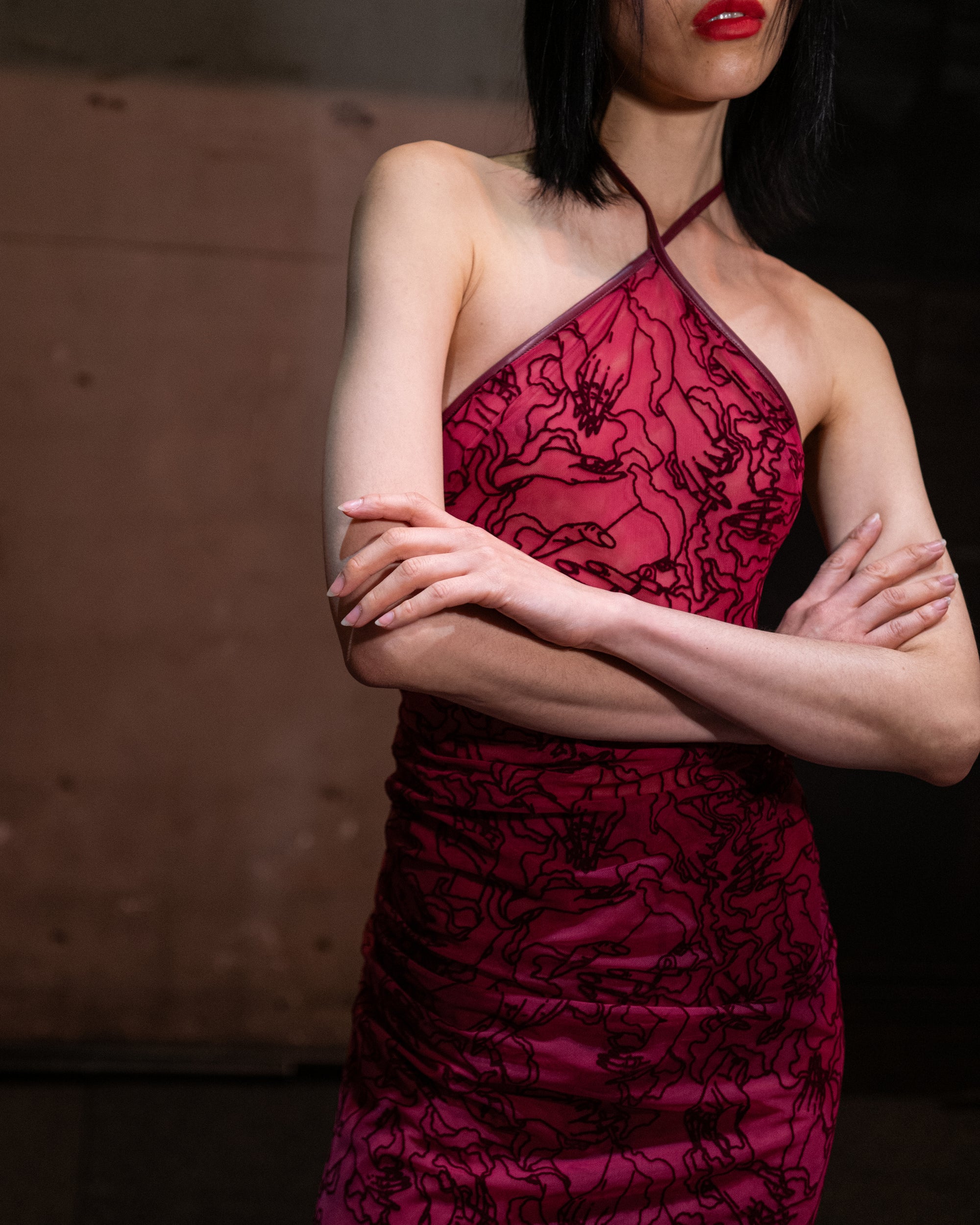 Bluet Flocked Dress