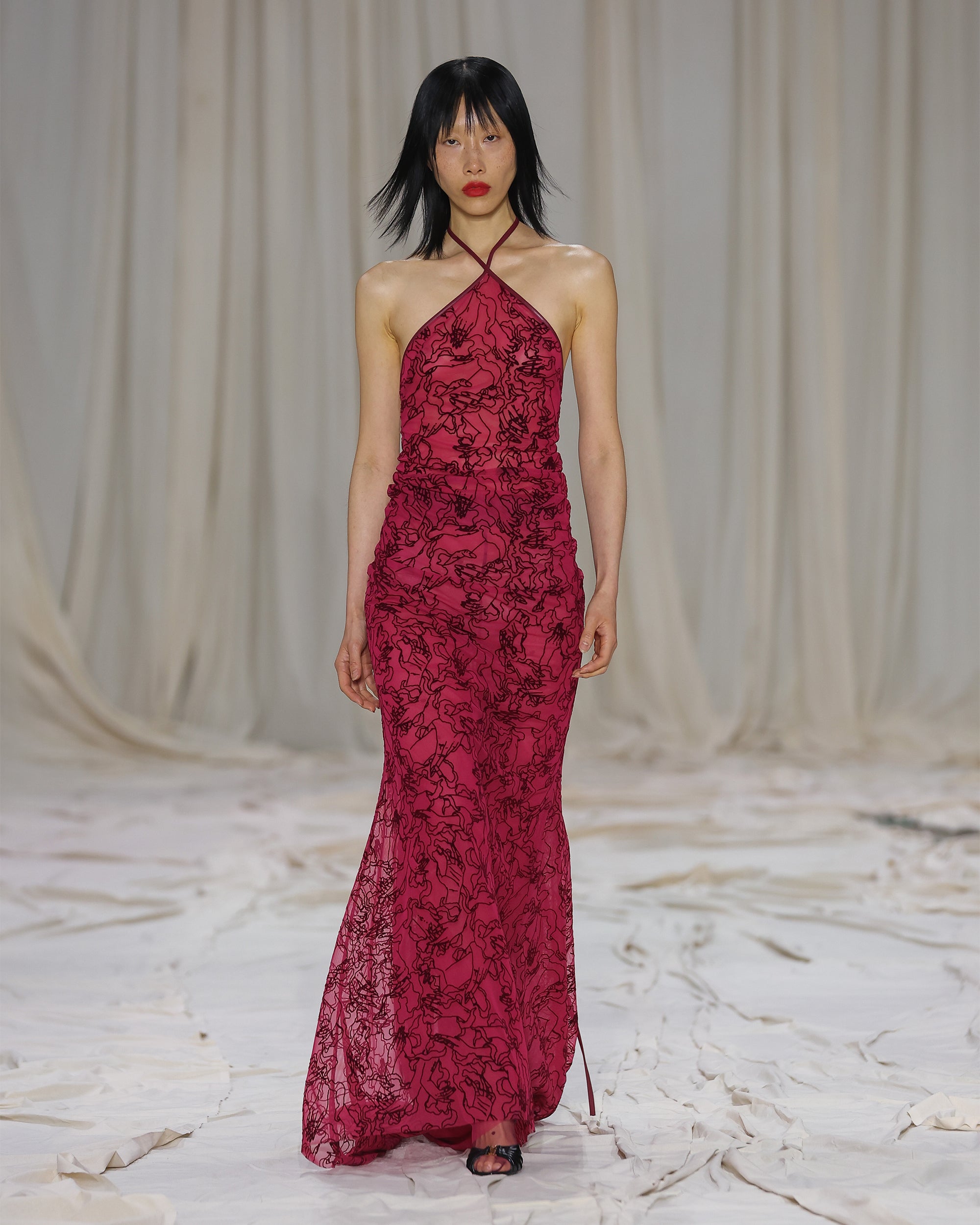 Bluet Flocked Dress